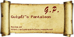 Gulyás Pantaleon névjegykártya